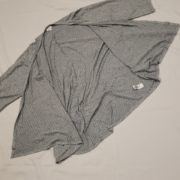 LuLaRoe Heathered Knit Cardigan Blue Grey Women's Large L - Picture 3 of 11